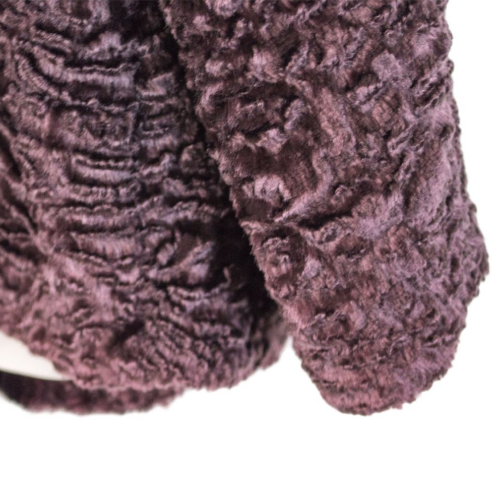 Kate Hill Dark Purple Fuzzy Texture Short Coat 10 - Picture 7 of 8